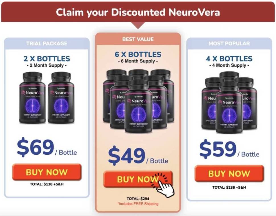 Reserve your NeuroVera bottle now with special discount pricing